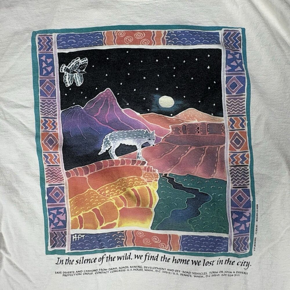 vintage jim morris environmental wolf single stitch nature t shirt size XL CLEAN - Picture 4 of 9